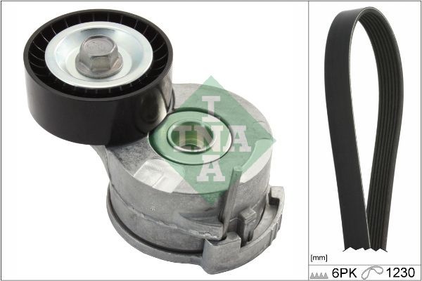 INA 529 0292 10 V-Ribbed Belt Set Check alternator freewheel clutch & replace if necessary