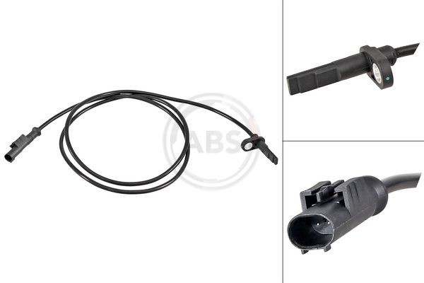 A.B.S. Active sensor, 1235mm, 1340mm, 38mm, black Length: 38mm, Total Length: 1340mm Sensor, wheel speed 31618 buy
