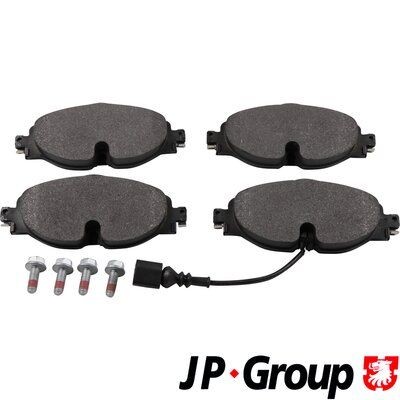 JP GROUP 1163613910 Brake pad set Front Axle, prepared for wear indicator