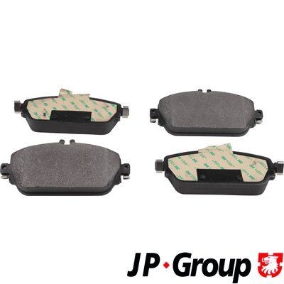 JP GROUP 1363607210 Brake pad set Front Axle, prepared for wear indicator