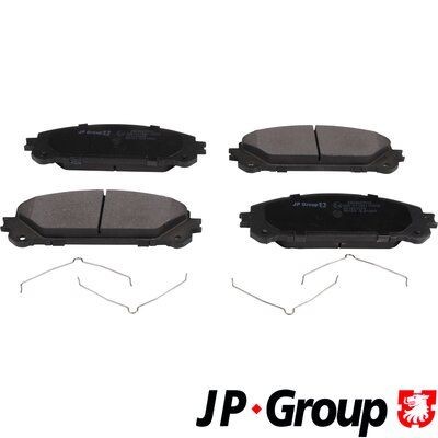 JP GROUP 4863607510 Brake pad set Front Axle, excl. wear warning contact