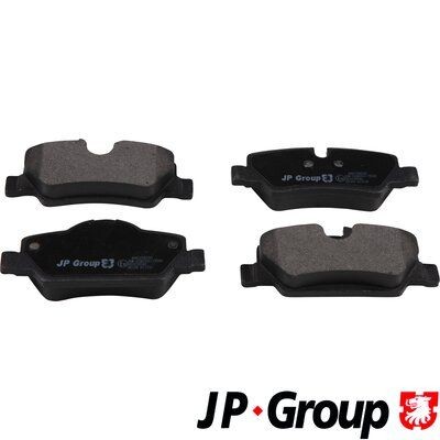 JP GROUP 6063700310 Brake pad set Rear Axle, prepared for wear indicator