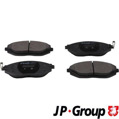 JP GROUP 6363603110 Brake pad set Front Axle, with acoustic wear warning