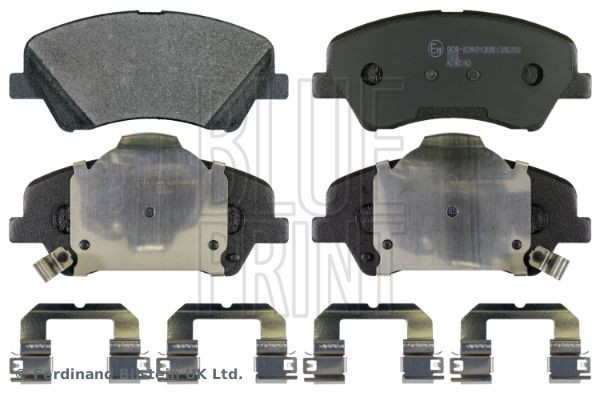 BLUE PRINT ADG042175 Brake pad set Front Axle, with acoustic wear warning, with anti-squeak plate, with retaining spring holder