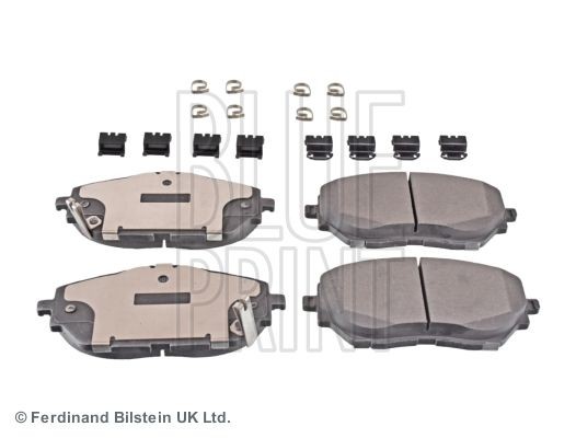 BLUE PRINT ADT342223 Brake pad set Front Axle, with acoustic wear warning, with anti-squeak plate, with fastening material