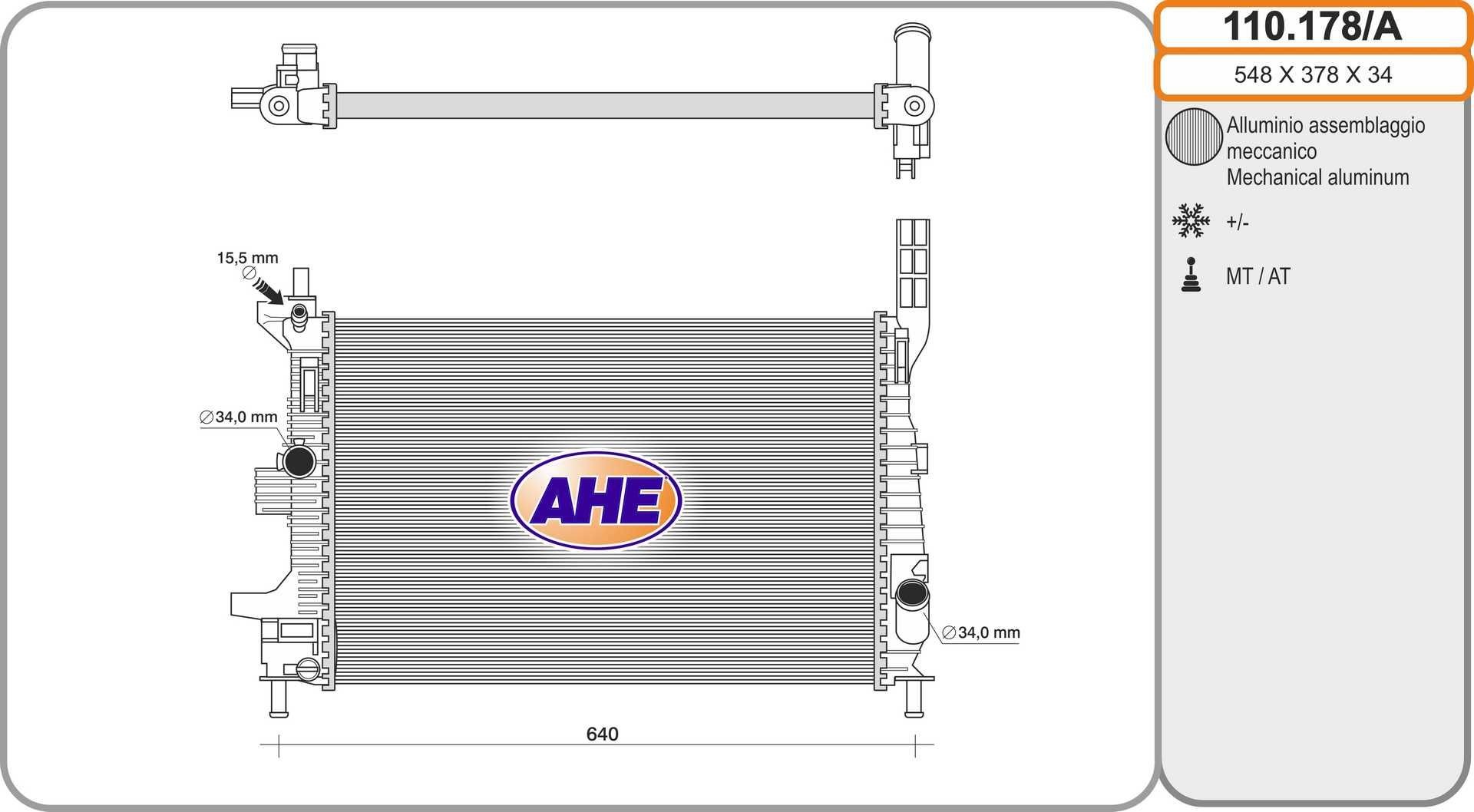 AHE 110.178 Engine radiator CV61-8005-VB
