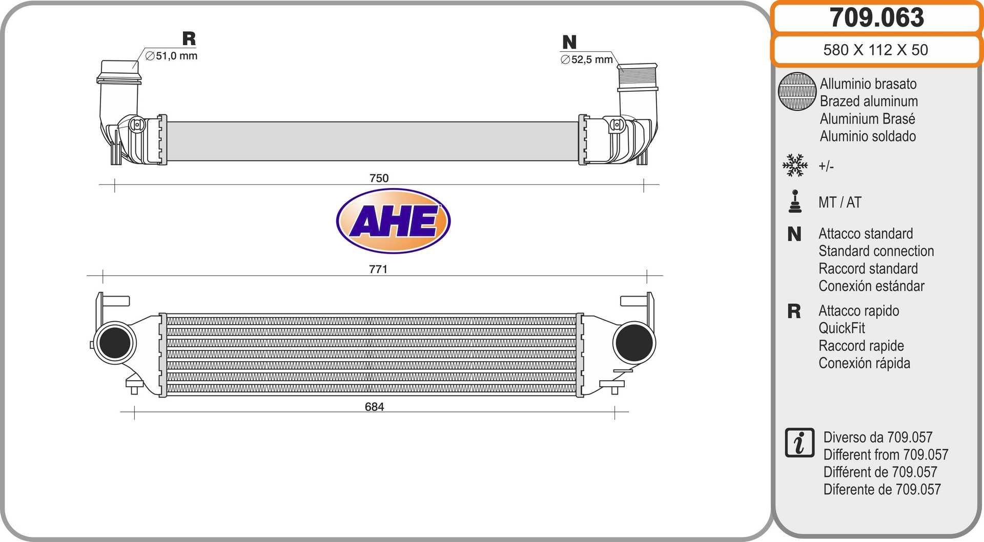 AHE 709.063 JEEP Intercooler charger in original quality