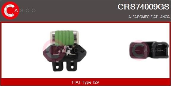 Fiat DOBLO Pre-resistor, electro motor radiator fan CASCO CRS74009GS cheap