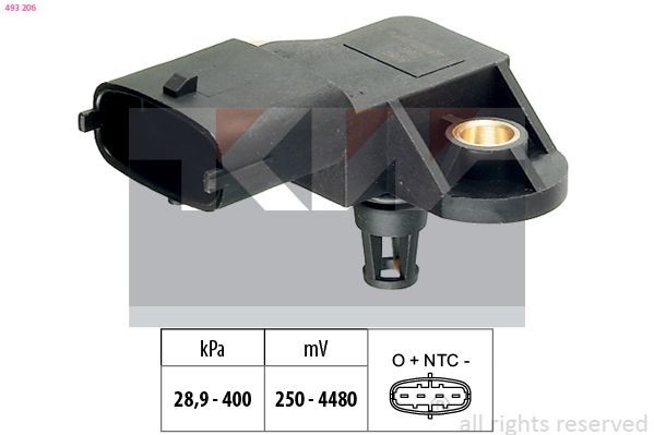 FACET 10.3206 KW 493206 Sensor, boost pressure 0000504372225