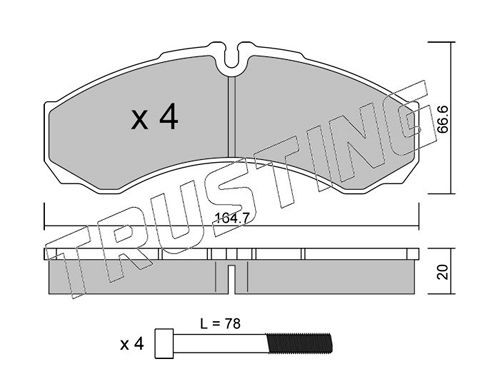 29121 TRUSTING prepared for wear indicator Thickness 1: 20,0mm Brake pads 221.1 buy
