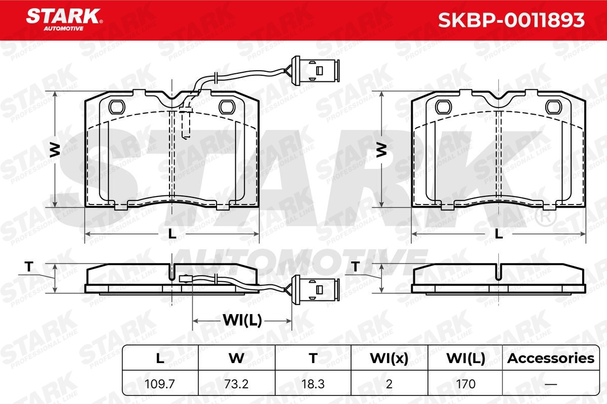 Brake pad set SKBP-0011893 from STARK