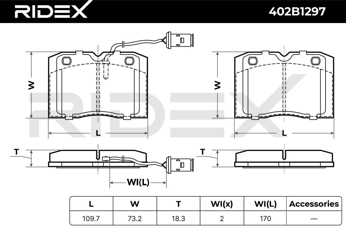 OEM-quality RIDEX 402B1297 Disc pads