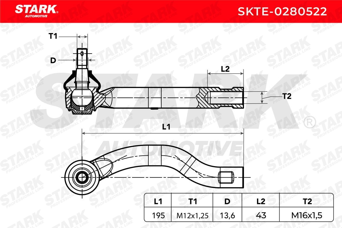 OEM-quality STARK SKTE-0280522 Track rod end