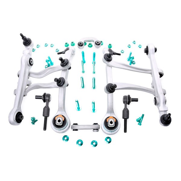 RIDEX 772S0002 Suspension repair kit Front axle both sides, Upper, Lower, with lock screw set, with coupling rod