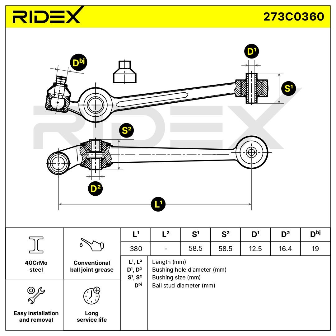 RIDEX Trailing arm 273C0360 buy online