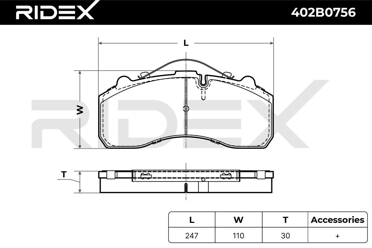 RIDEX Brake pad set, disc brake 402B0756 buy online