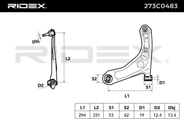 OEM-quality RIDEX 273C0483 Suspension control arm