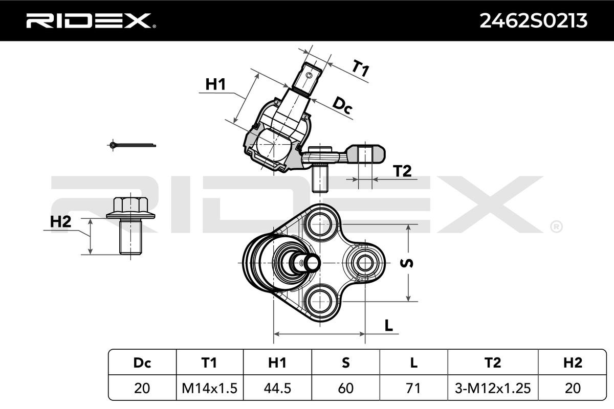 OEM-quality RIDEX 2462S0213 Ball Joint