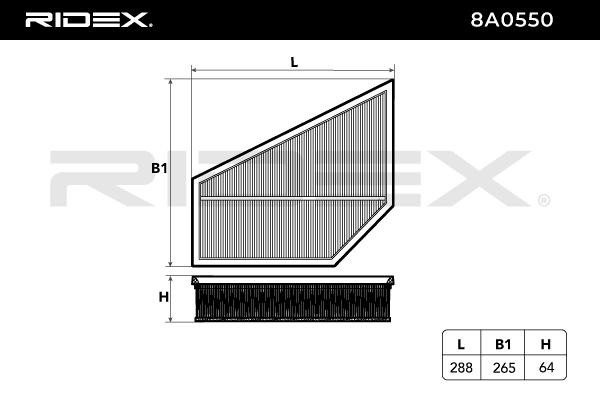 OEM-quality RIDEX 8A0550 Engine filter