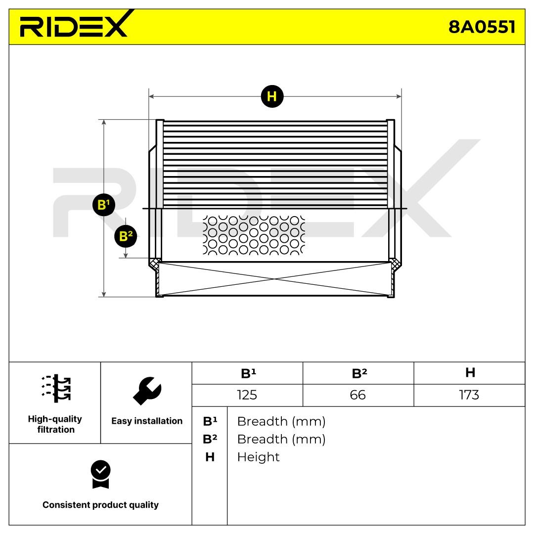 OEM-quality RIDEX 8A0551 Engine filter
