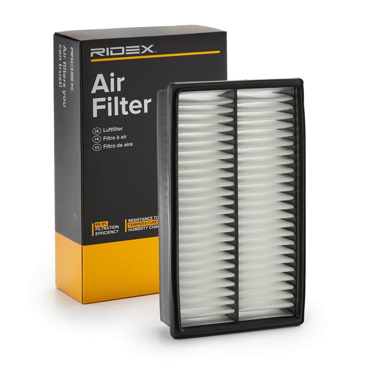 RIDEX 8A0576 Air filter 52mm, 187mm, 275mm