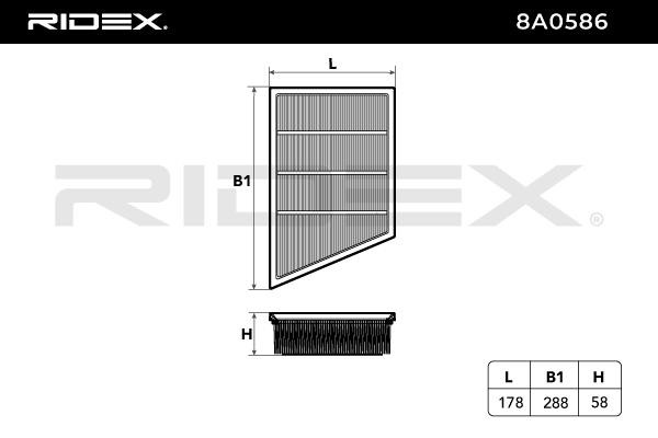 OEM-quality RIDEX 8A0586 Engine filter