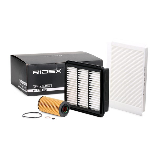 RIDEX 4055F0036 Filter kit with air filter, without oil drain plug, Filter Insert, Pollen Filter, Multi-piece