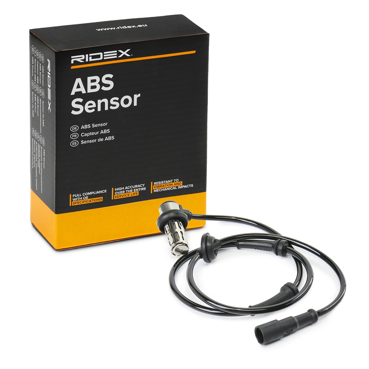 RIDEX 412W0298 ABS sensor Passive sensor, 2-pin connector, 1000mm, black