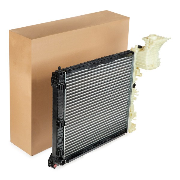 RIDEX 470R0578 Engine radiator for vehicles without air conditioning, 555 x 569 x 26 mm, Manual Transmission, Mechanically jointed cooling fins