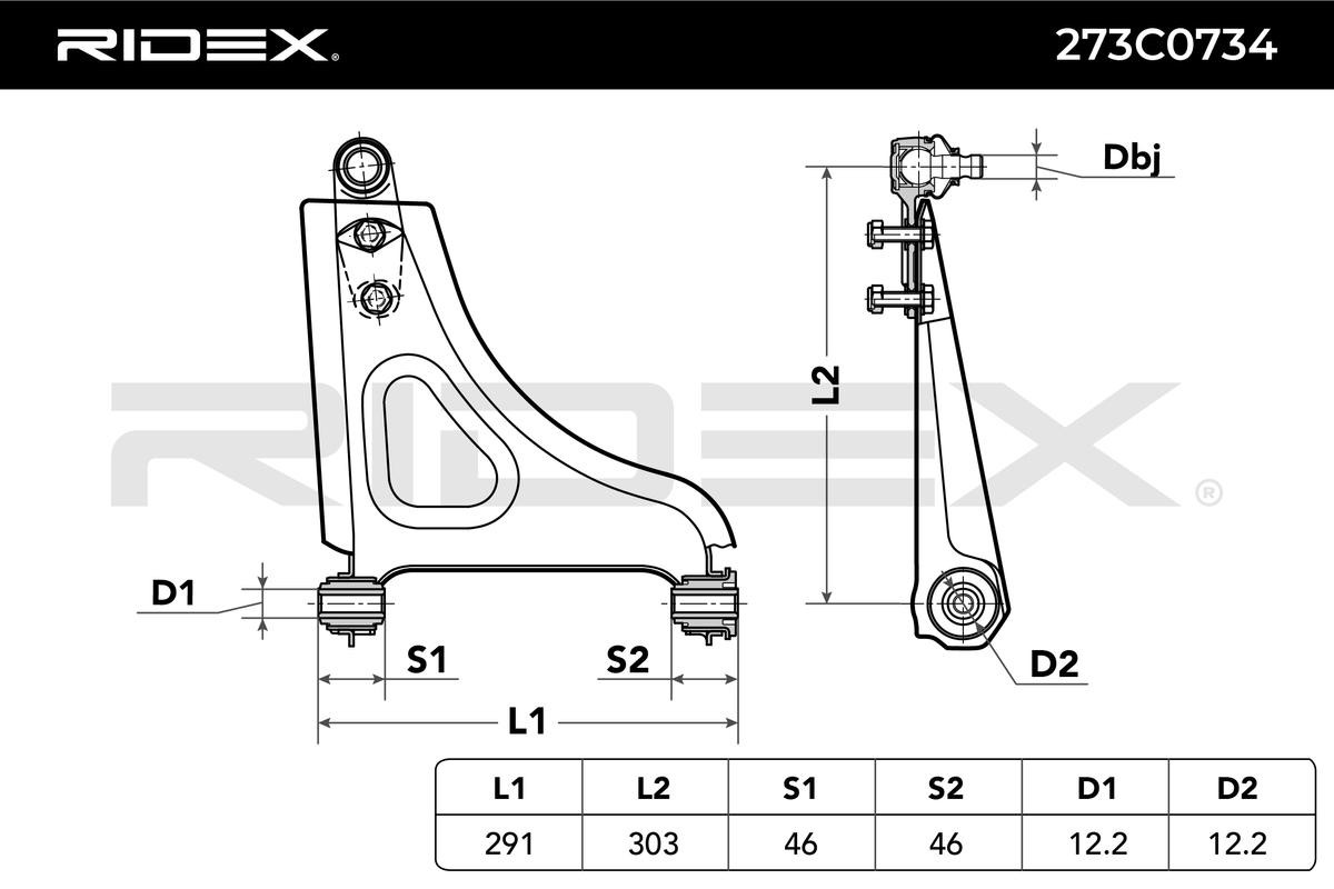 OEM-quality RIDEX 273C0734 Suspension control arm
