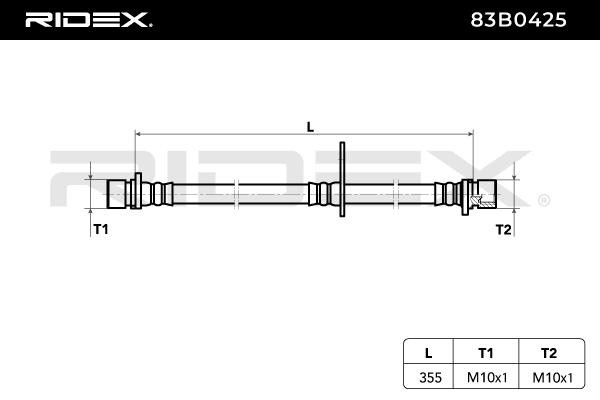 OEM-quality RIDEX 83B0425 Flexible brake hose