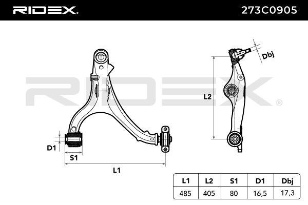 Suspension arm 273C0905 from RIDEX