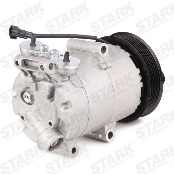 STARK SKKM-0340370 Air conditioner compressor VS16, 12V, PAG 46, with PAG compressor oil, with seal ring