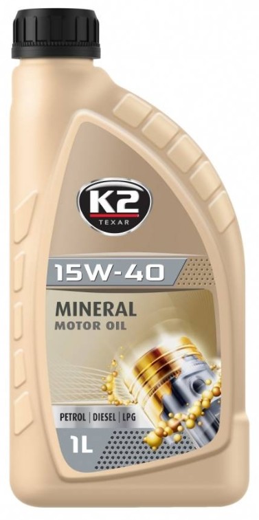 Engine oil K2 15W-40, 1l, Mineral Oil longlife O14B0001