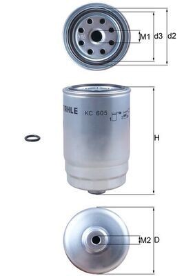 72463162 KNECHT Spin-on Filter Height: 140,3mm Inline fuel filter KC 605D buy