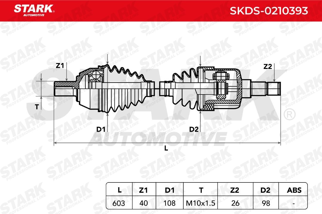 OEM-quality STARK SKDS-0210393 CV axle shaft