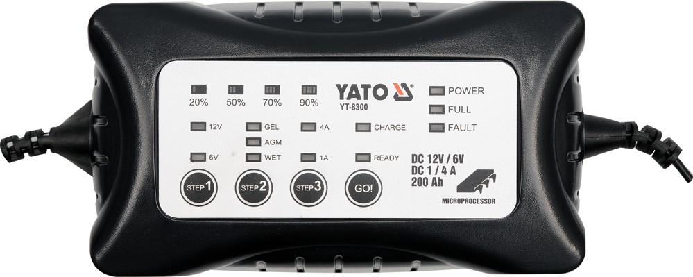 YT-8300 YATO bärbar, med starthjälp, underhållsladdare, 4A, 12, 6V Batteriladdare YT-8300 köp lågt pris