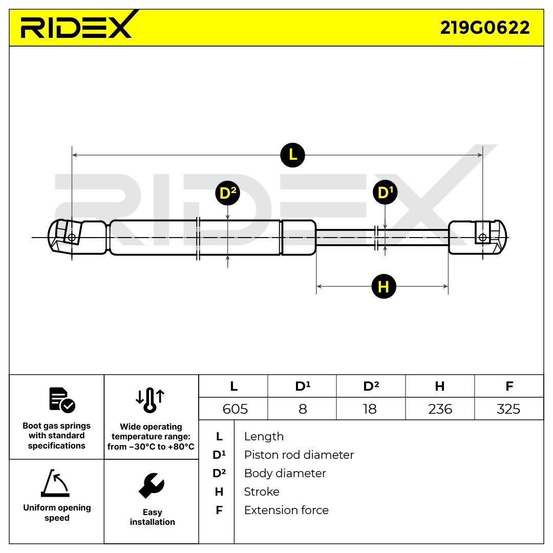 RIDEX Boot struts 219G0622 buy online