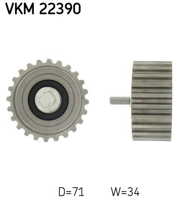 SKF VKM 22390 Timing belt deflection pulley with fastening material