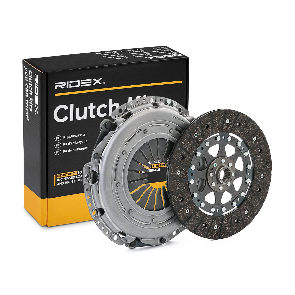 RIDEX 479C0195 Clutch kit for engines with dual-mass flywheel, with clutch pressure plate, with clutch disc, without clutch release bearing, Requires special tools for mounting, Check and replace dual-mass flywheel if necessary., with automatic adjustment, 240mm