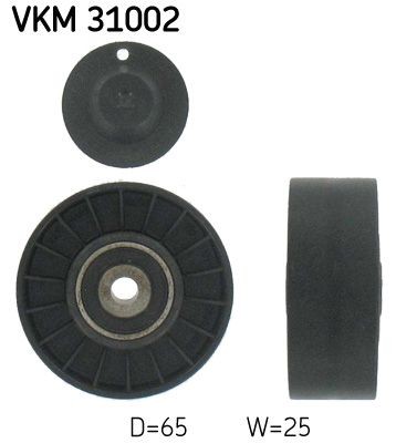 Original SKF Deflection guide pulley v ribbed belt VKM 31002 for AUDI A3