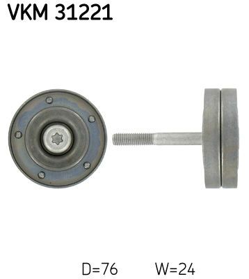 Original SKF Deflection / guide pulley, v-ribbed belt VKM 31221 for VW POLO
