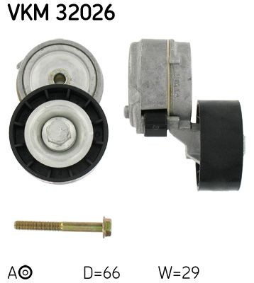 Original VKM 32026 SKF Tensioner pulley, v-ribbed belt FIAT