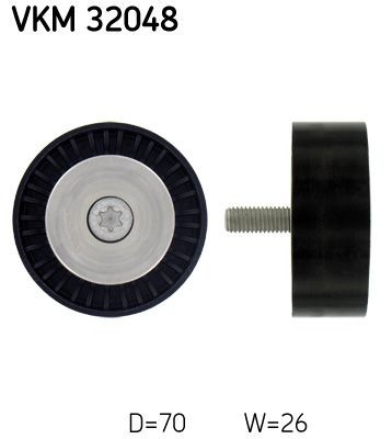 VKM32048 Deflection / Guide Pulley, v-ribbed belt VKM 32048 SKF with fastening material