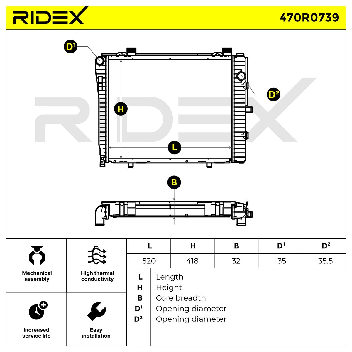 RIDEX Radiators 470R0739 buy online