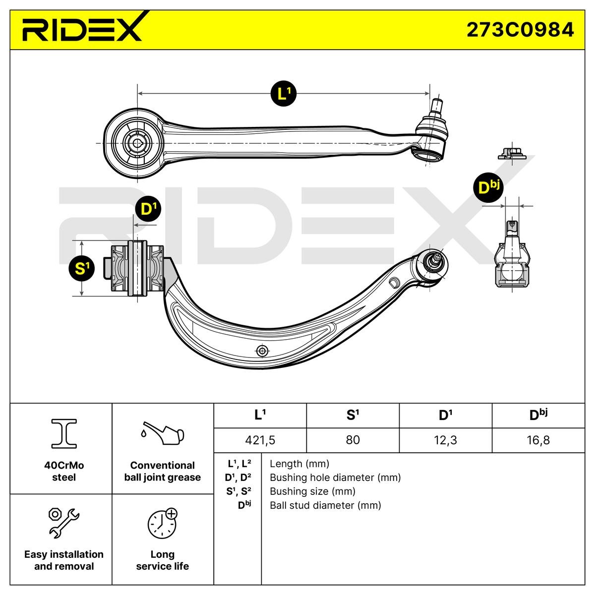 OEM-quality RIDEX 273C0984 Suspension control arm