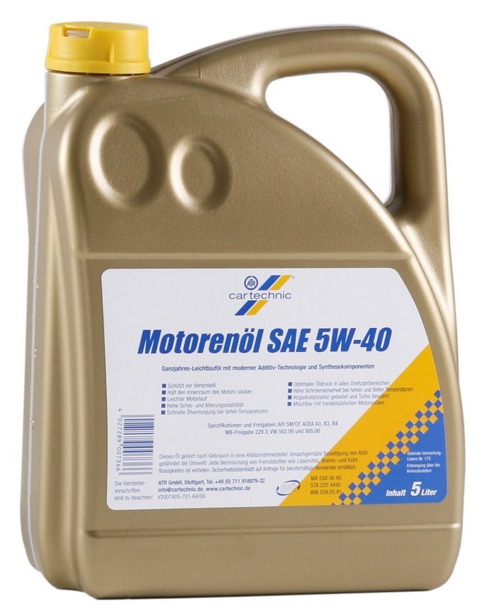 Buy Motor oil CARTECHNIC petrol 4027289007366 5W-40, 5l