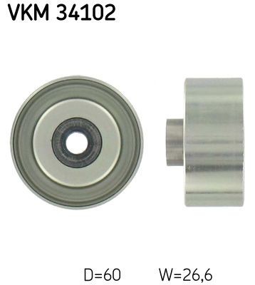 SKF VKM 34102 Deflection / Guide Pulley, v-ribbed belt