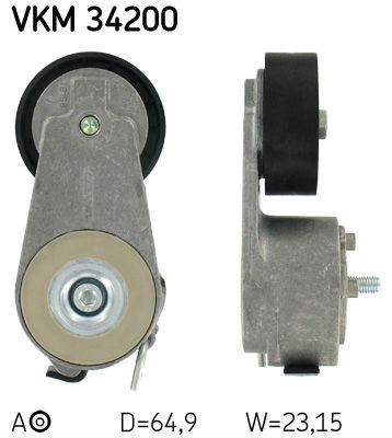 SKF with fastening material Ø: 65mm, Width: 23mm Tensioner pulley, v-ribbed belt VKM 34200 buy