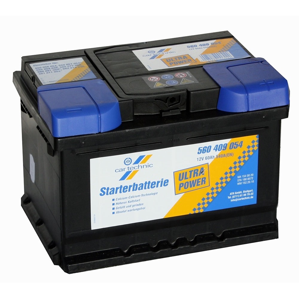 40 27289 00622 2 CARTECHNIC Car battery SUZUKI 12V 60Ah 540A B13 Lead-acid battery